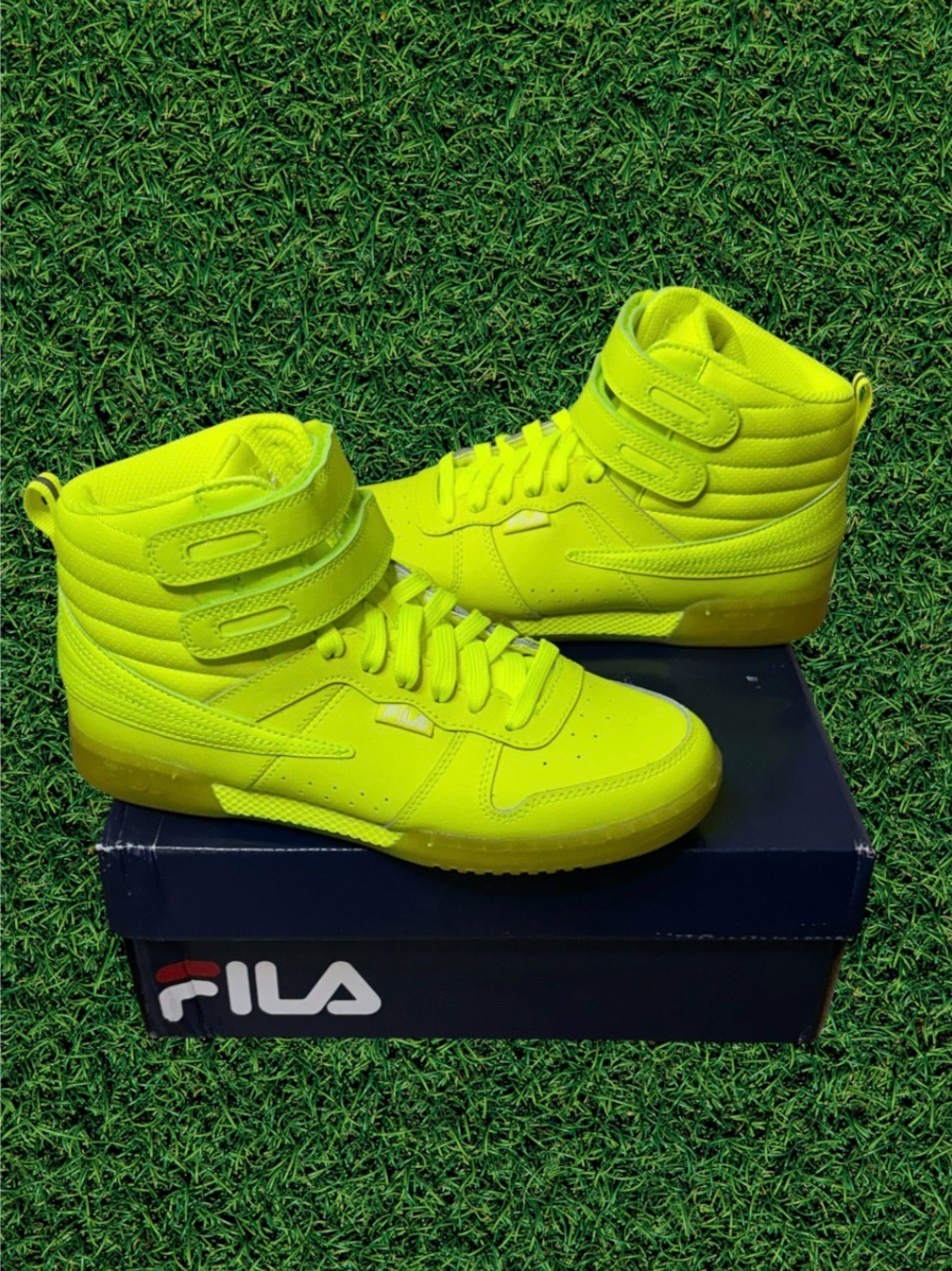 FILA Women’s High-Top Sneakers in Neon Yellow